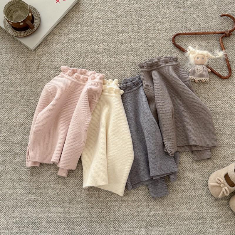 Girls Solid Color Turtleneck Knit Sweater Long Sleeve Baby Top Winter Toddler Outfit