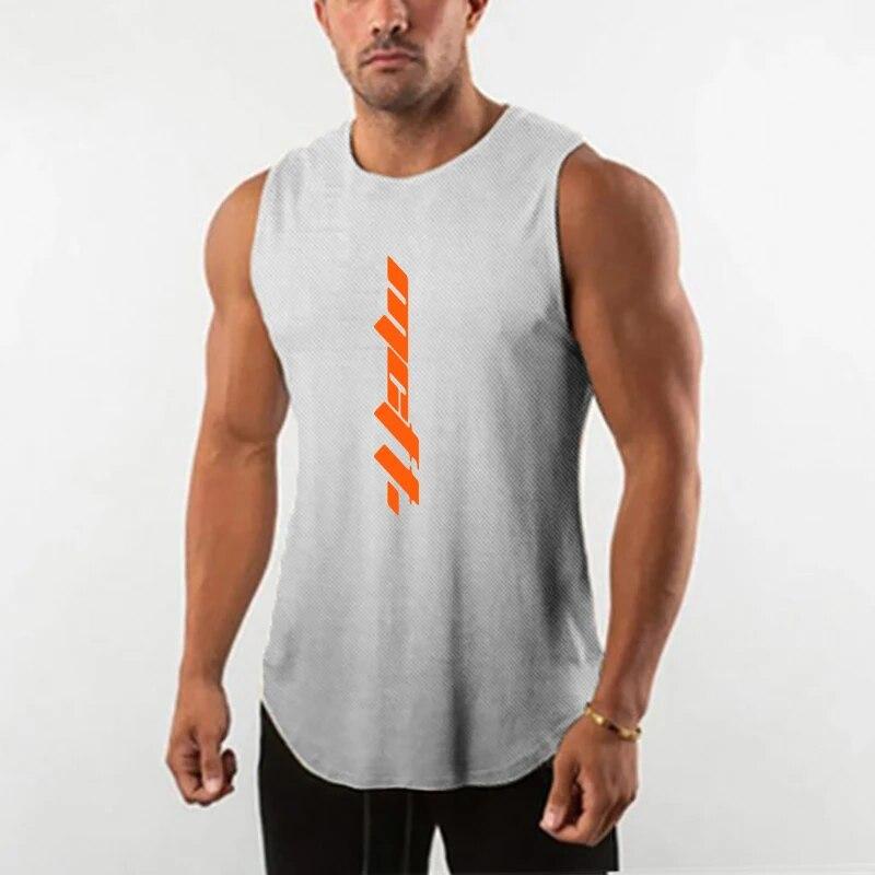 

Do The Work Muscleguys брендовая быстросохнущая футболка с круглым вырезом и принтом для бодибилдинга и фитнеса, модная дышащая мужская сетчатая майка на бретелях XXL белый