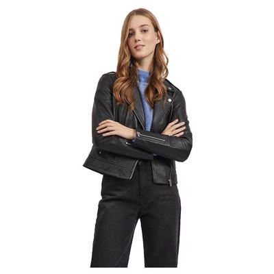 Vila Feli Leather Jacket Lambskin Black