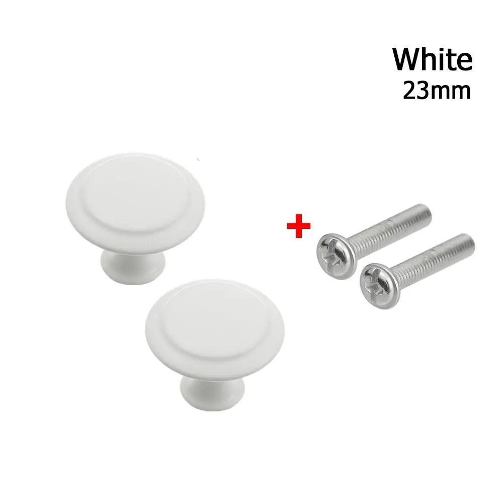 2 Stück runde Schubladengriffe (23/27/30 mm) mit Einzellochbefestigung für Küche, Schlafzimmer, Schränke, Kleiderschränke und Kommoden, Metallgriffe inklusive Schrauben