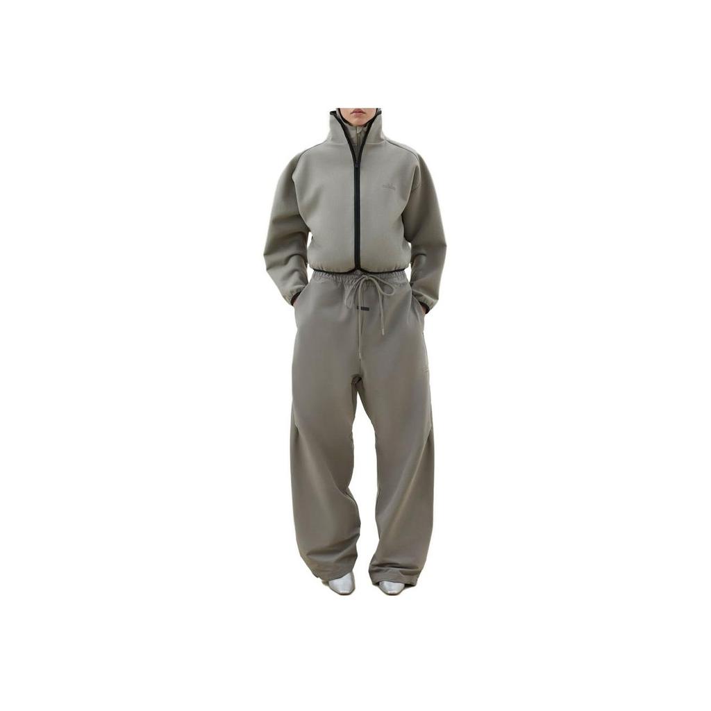 Fear of God x Adidas Essentials Drawstring Mid-Rise Knit Track Pants Unisex Bottoms Clay IS8723