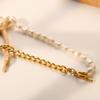 French Retro Pearl & Titanium Steel Baroque OT Buckle Necklace – Women's Light Luxury Jewelry