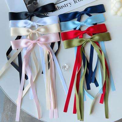 2PCS Nouveaux Mignons Mode Princesse Ruban Uni Nœud Adorables Épingles à Cheveux Filles Coiffures Enfants Pince Cheveux Accessoires Cheveux