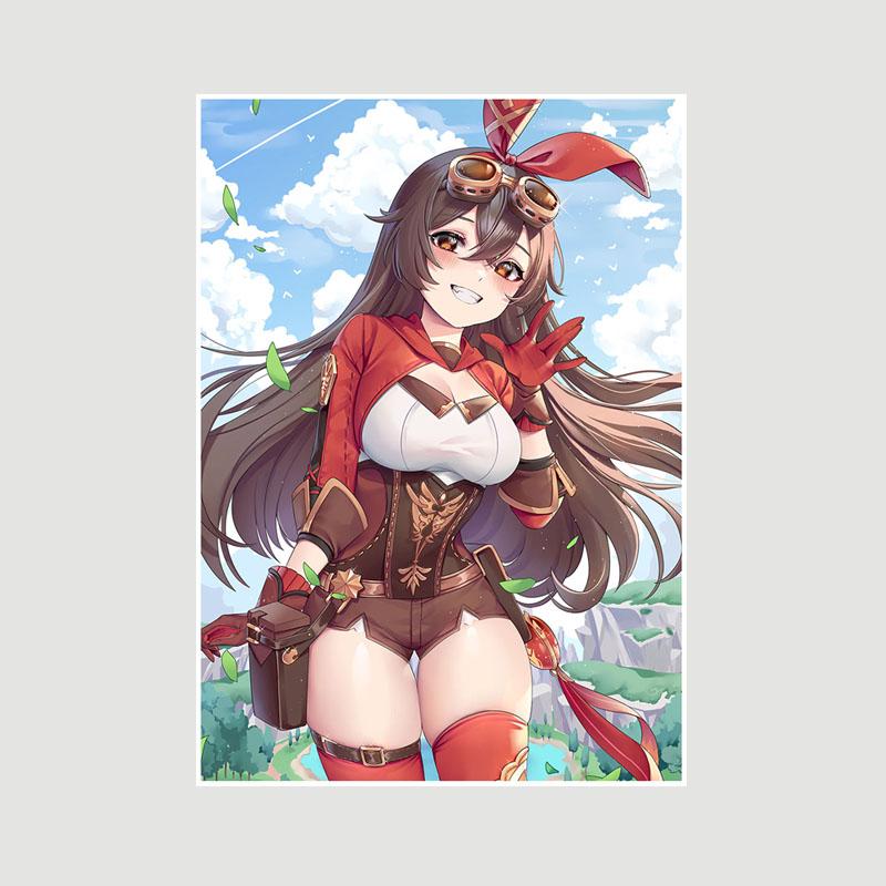 Genshin Impact Series Posters White Paper Anime Girl Poster Mural Home Decor Study Bedroom Bar Cafe Decoration Painting Wall Art Prints