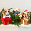 Christmas Puppy Resin Ornament Cute Puppy In Scarf Figurine Christmas Showcase Desk Home Office