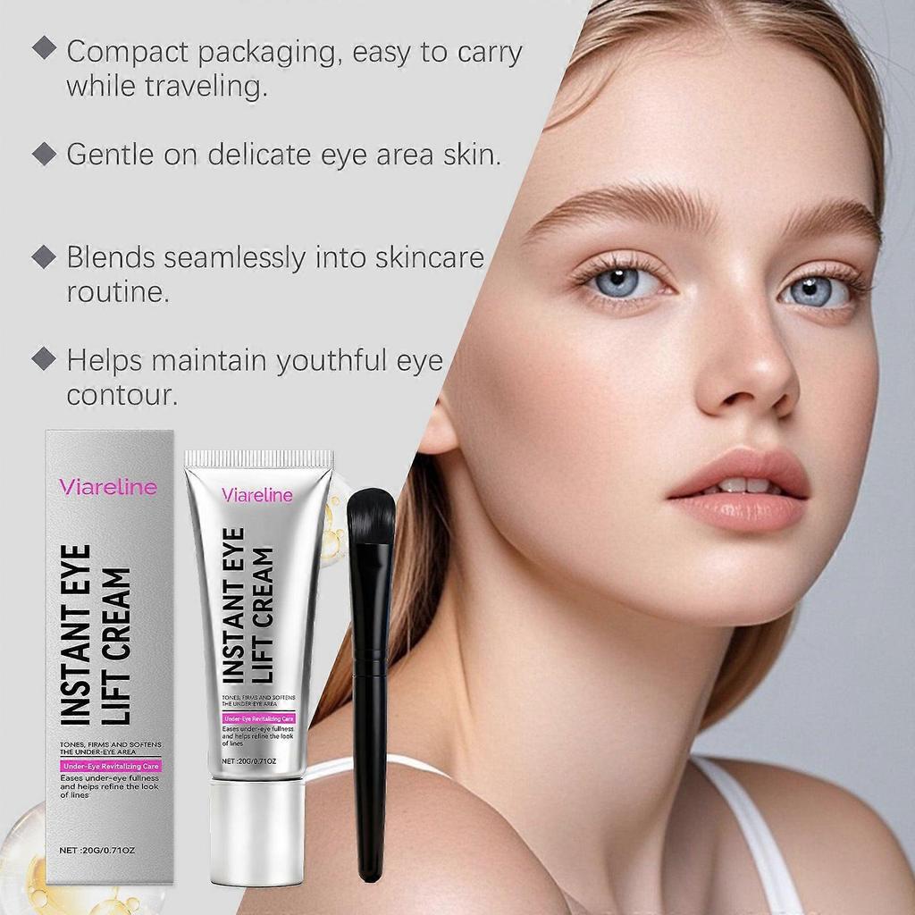 Perfection Eye Tightener Cream with Brush, Instant Eye Lift &Tightener-Under Eye Bag Treatment, Fine Lines & Wrinkles, Ultimate Lift & Smooth Finish