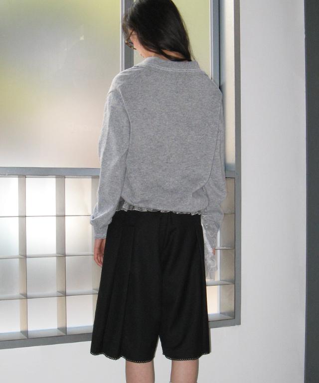 RONRON Hand Made Logo Collar Knit Pullover Gray