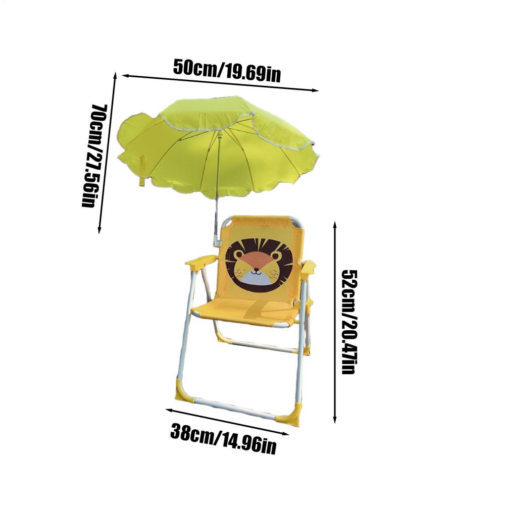 

Kids Beach Chair with Umbrella Child Folding Chair Umbrella Wind Resistant Sand Seat with Parasol for Outdoor Travel Lawn Garden жёлтый