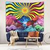 Psychedelic Tapestry Sun Mountain River Wall Painting Room Decoration Cloth Living Room Background Cloth Hippie Hanging Cloth