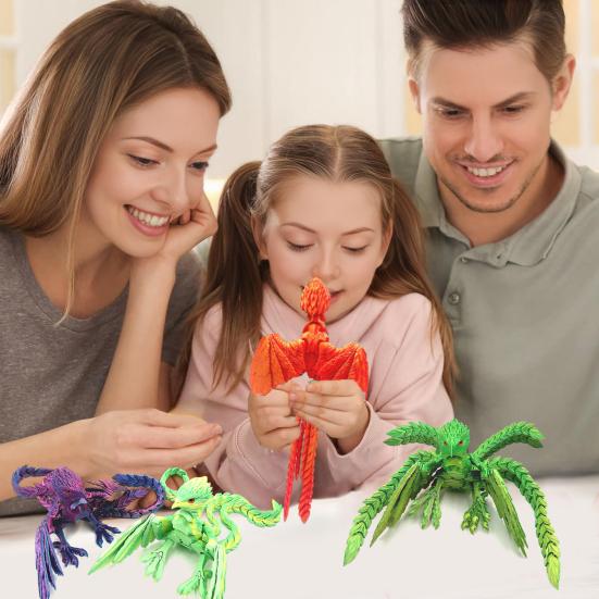3D Printed Phoenix Ornament Articulated Phoenix Fidget Toy Flexible Phoenix Bird Toy Animal Centerpiece for Stress Relief Desk Display