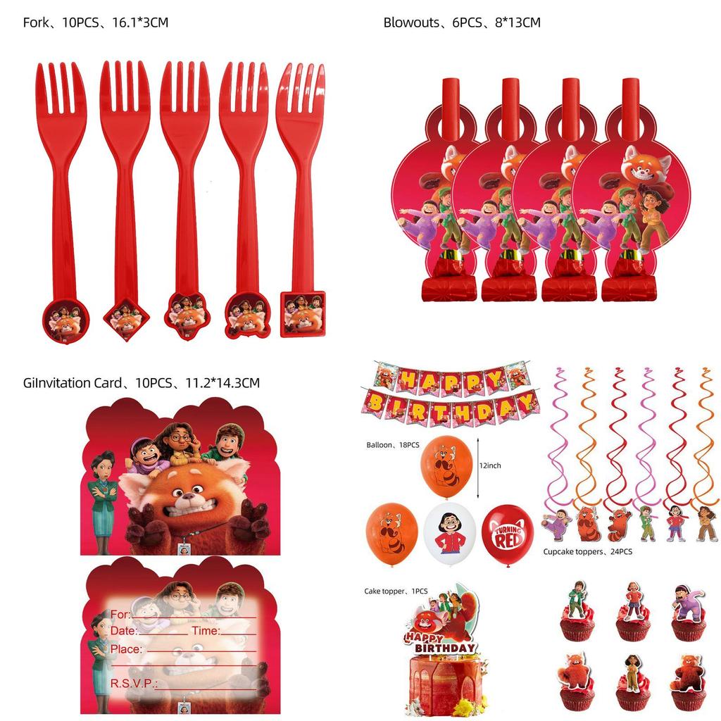 Colorful Turning Red Party Supplies For A Lively And Fun Celebration