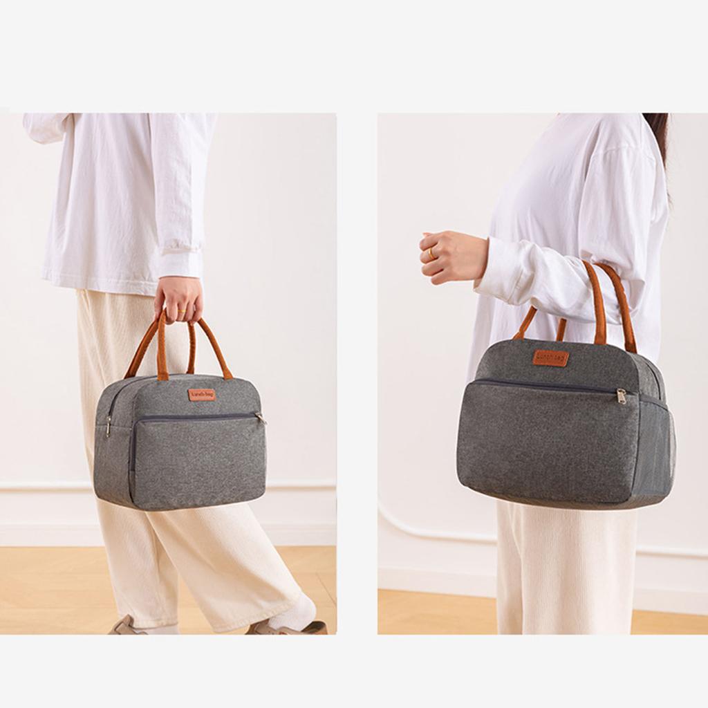 Insulated Lunch Bag For Students Large Capacity Thermal Tote With Waterproof Oxford Fabric Perfect For School Picnics And Outdoor Activities