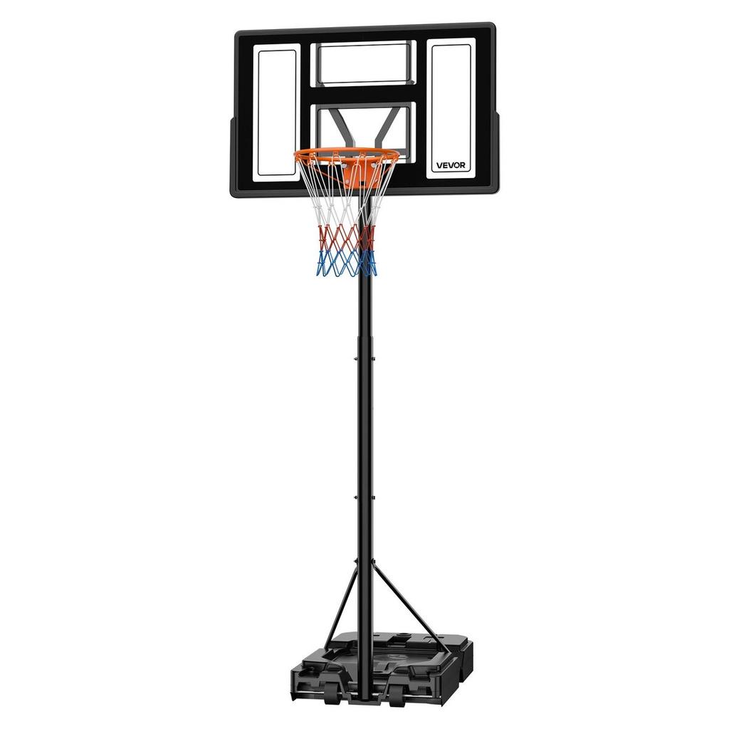 Portable Basketball Stand, 1.35 to 3.05m Height Adjustment Basketball Hoop & Goal, Adjustable Basketballs Goal System with Built-in Rolling Wheels for