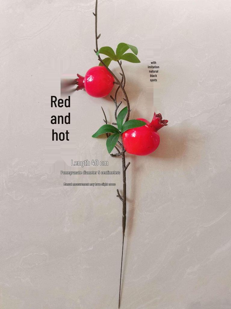 High-End Artificial Fruit Branch with Apples, Pomegranates, Oranges, Persimmons, and Lemons for Home Decor.