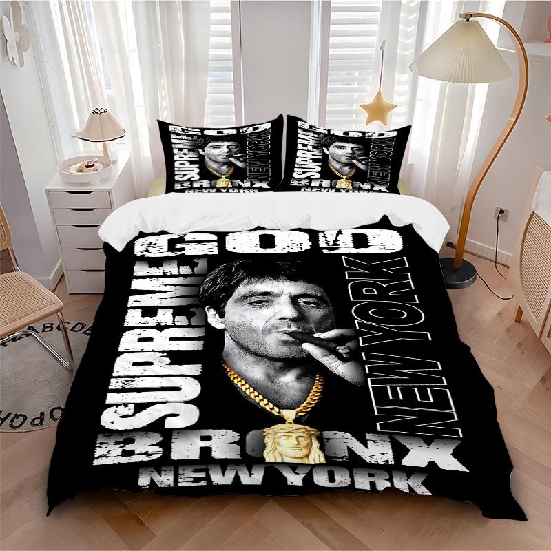 Supreme God Bronx Print 3Pcs Bedding Set,Duvet Cover with 2 Bedro,Pillowcase Home Birthday Gift