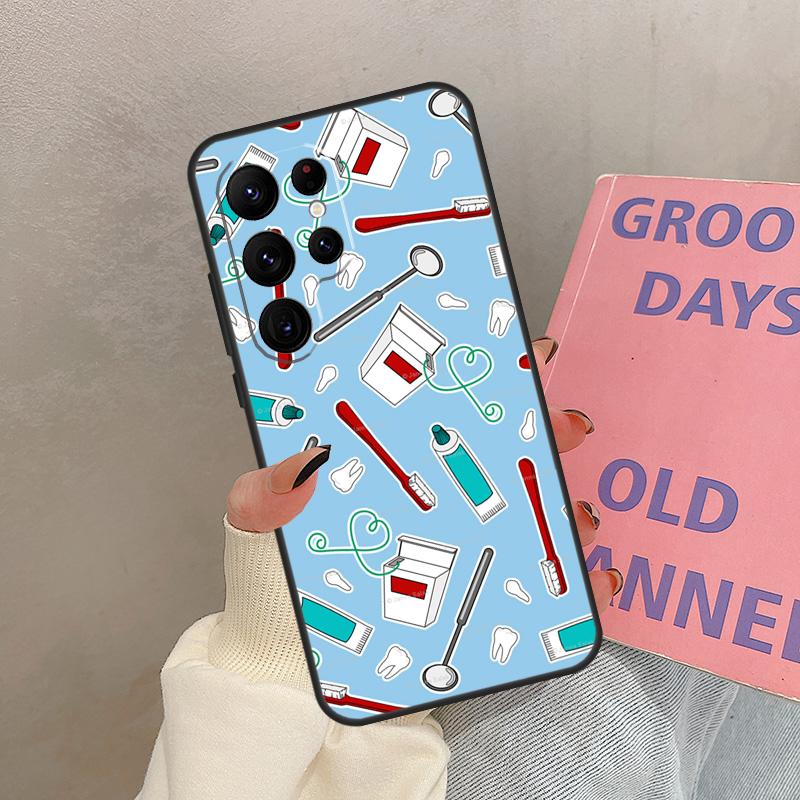 Dentist Tooth Dental Hygienist Case For Samsung Galaxy S25 Ultra S20 S21 S22 S23 S24 Ultra S9 S10 Plus S25 FE Cover Coque
