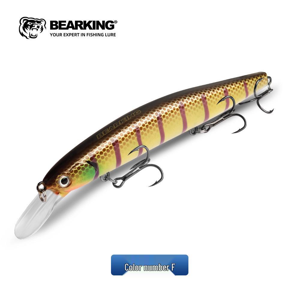 Bear King A33 Floating Minnow Lure 130mm 14.5g with Sonic Fish Attracting Long Lip Plate