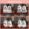 Handmade Wooden Unique Ghost Earrings Perfect For Halloween Book Lovers And Fans