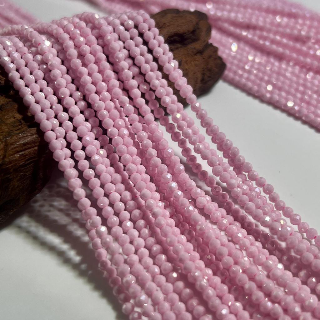 Emulsified Milk Zirconia Faceted Round Beads for DIY Necklaces & Bracelets