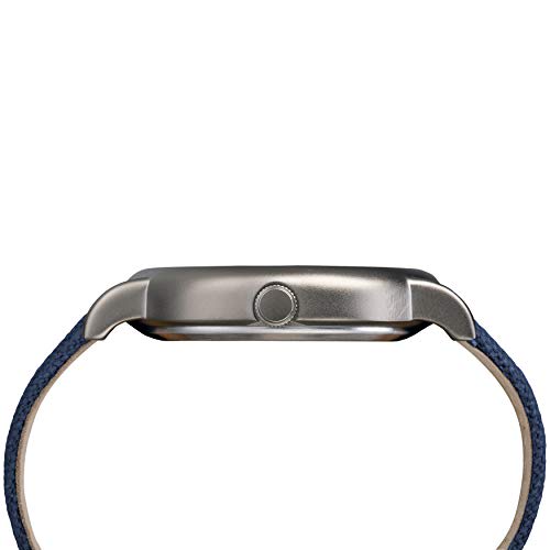 Timex Men's Weekender 40 Watch, Blue/Titanium, Two-Piece Leather/Fabric Strap, TWF3C8450