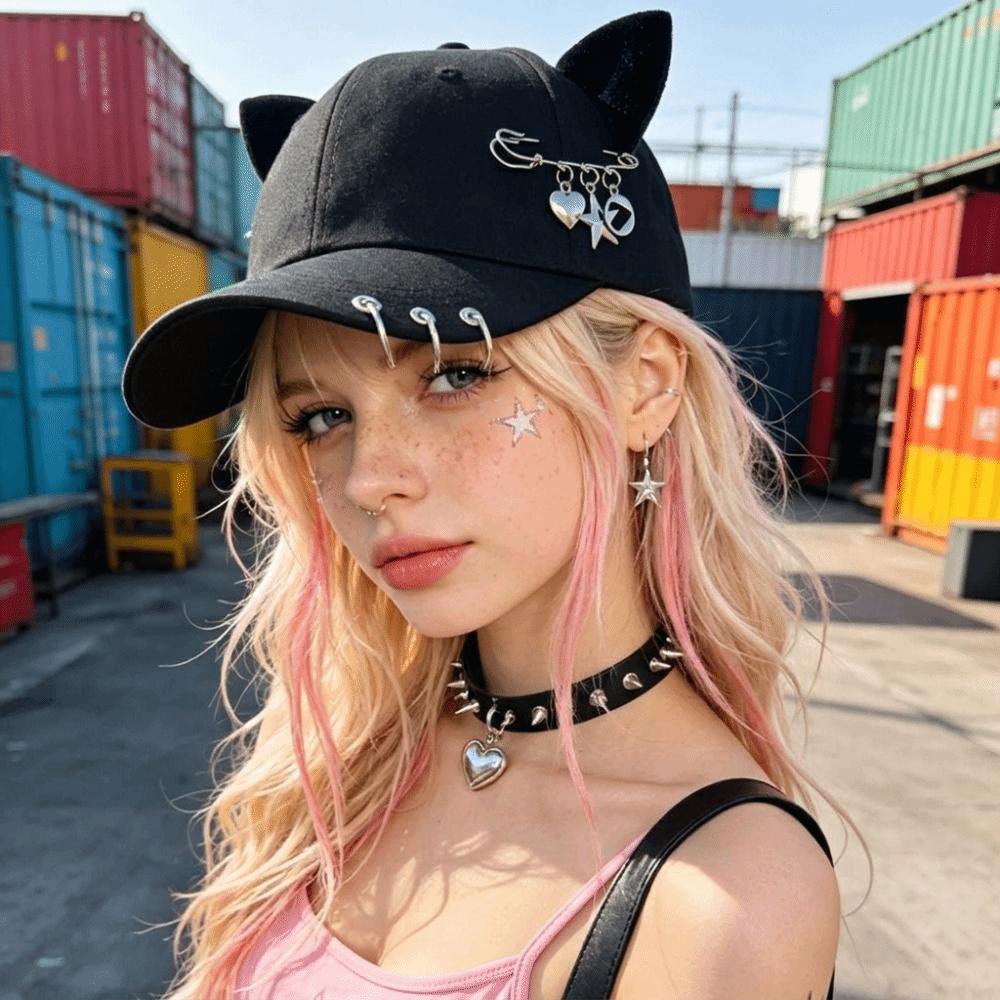Cat Ear Baseball Caps Breathable Peaked Cap Unisex Sunscreen Hat Unisex