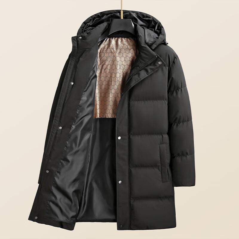 Men's Plus Size Long Cotton Jacket with Removable Hood