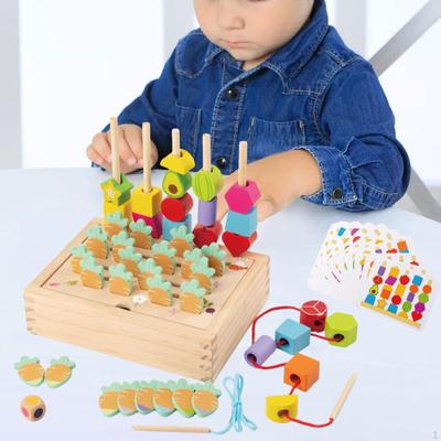 Montessori Holzperlen Sequenzierungsspielzeug Set Farbabstimmung Puzzle Spielzeug, Kreative Form