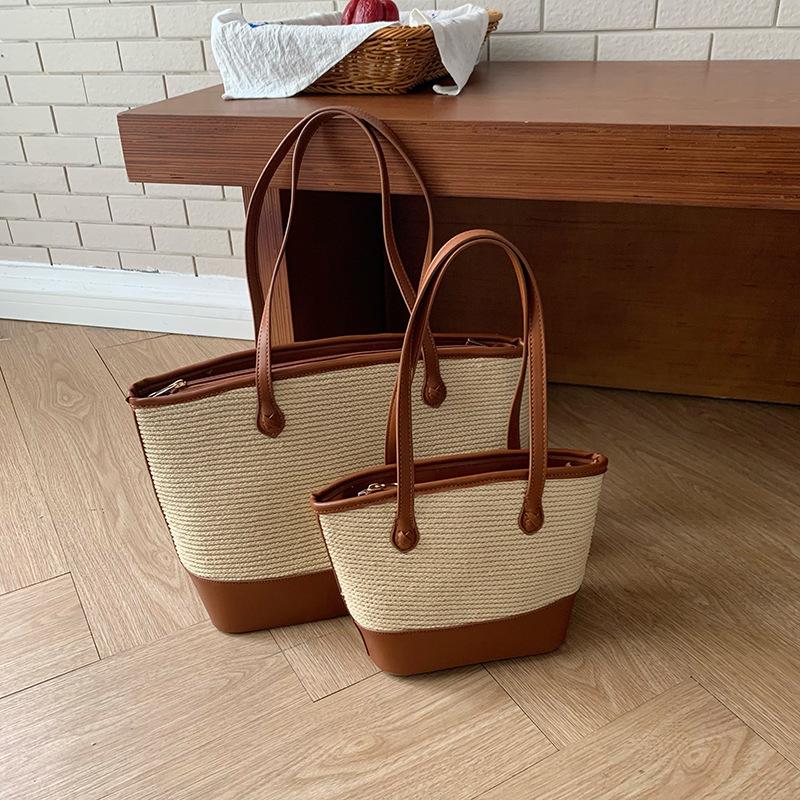 Niche Retro High-grade Underarm Bag Straw Braid Bag Simple Tote Bag