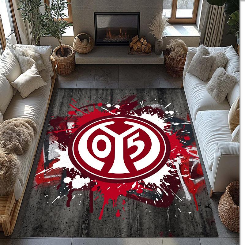 Mainz FC Voetbal Voetbal Patroon Zacht Vloerkleed Antislip Binnen Vloerkleed Sport Decoratie Mat voor Slaapkamer