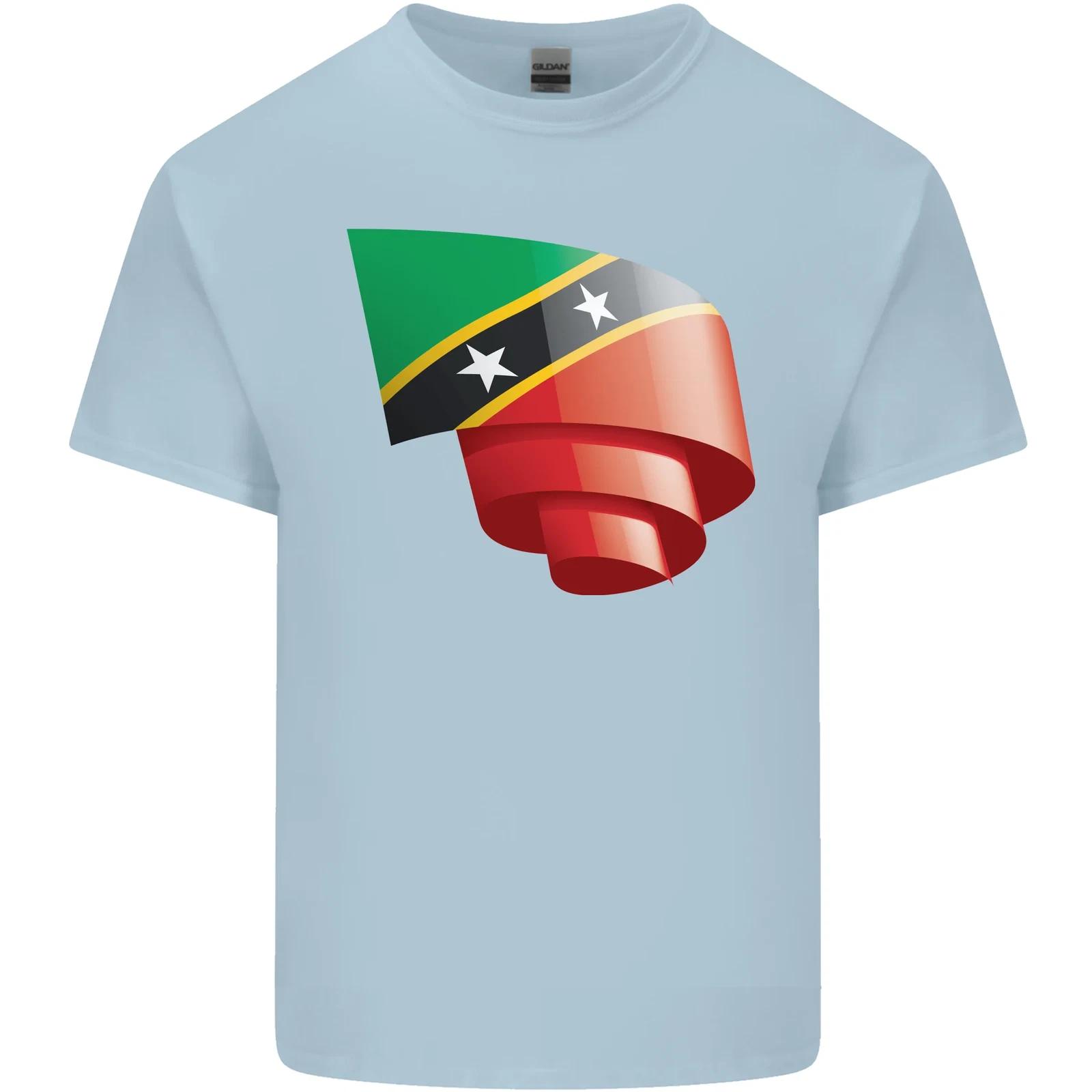 Curled Saint Kitts and Nevis Flag Day Football Kids T-Shirt Childrens L