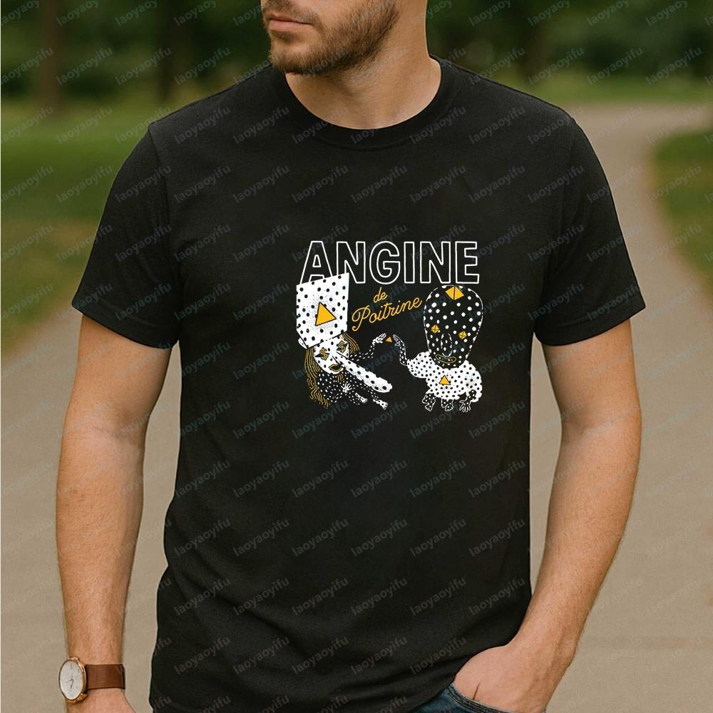 Tops and T-shirts: Angine De Poitrine. Short-sleeved Men s and Women s Shirts. Comfortable T- L
