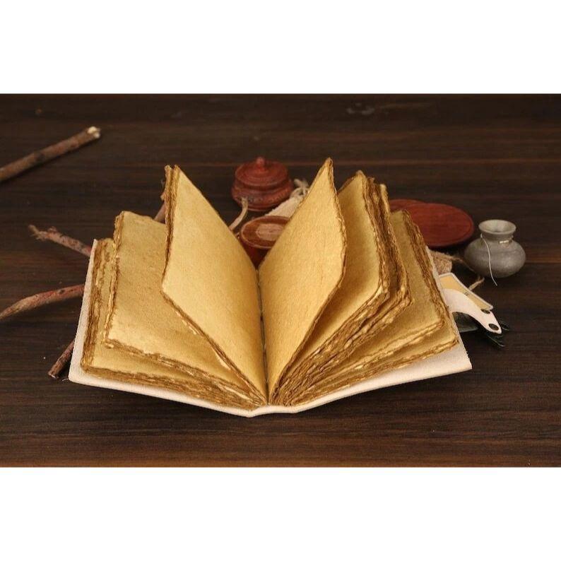Luna Moth Leather Journal Handmade Vintage Notebook with Lock Witchy Women Gift