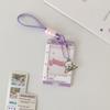 Portable Sliding Keychain Card Holder with Transparent Window Wristlet Lanyard K-Pop Idol Photo Card Storage Case Bag Pendant