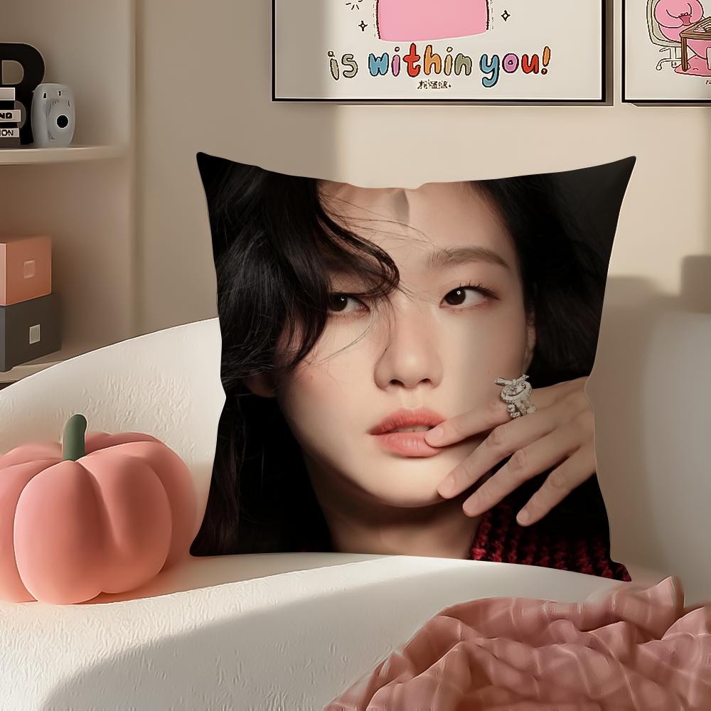 Talentierte Schauspielerin KKim Ko Eun Kissenbezug Kissenhülle Kurzer Plüsch Verdeckter Reißverschluss Raum Sofa Kissenbezug