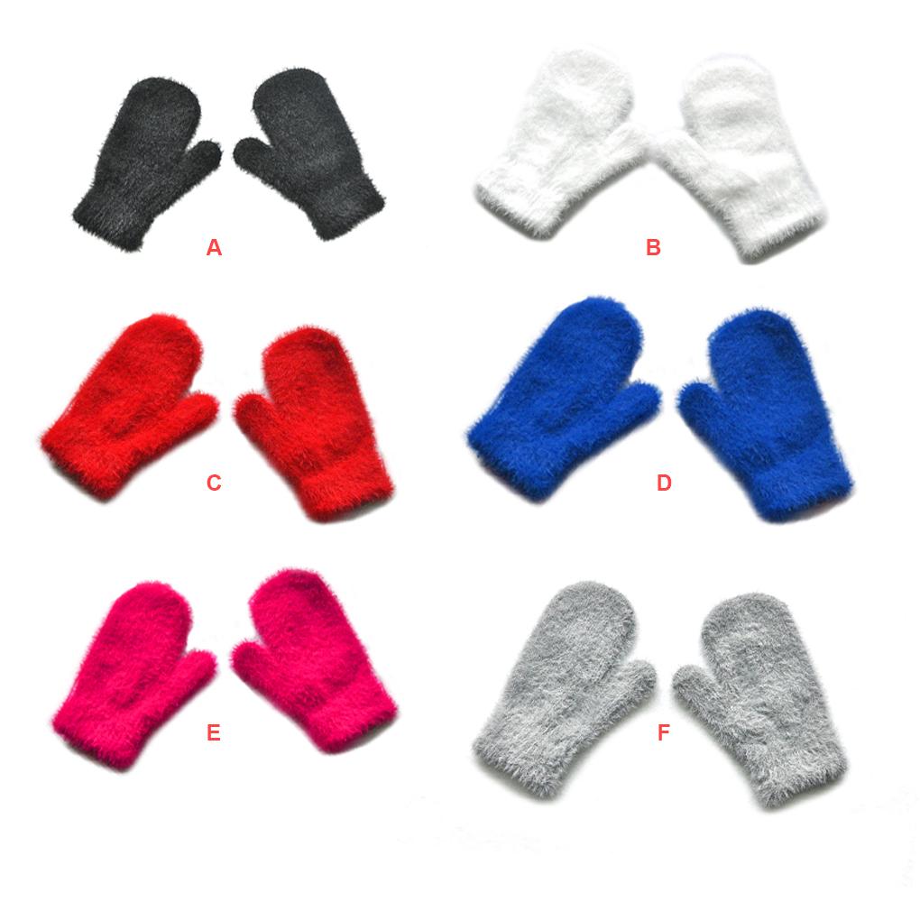 1 Pair Kids Mittens Comfortable Keeping-warm Mitten Thickened Children Clothes Accessory with Ple Color for Outdoor Wearing