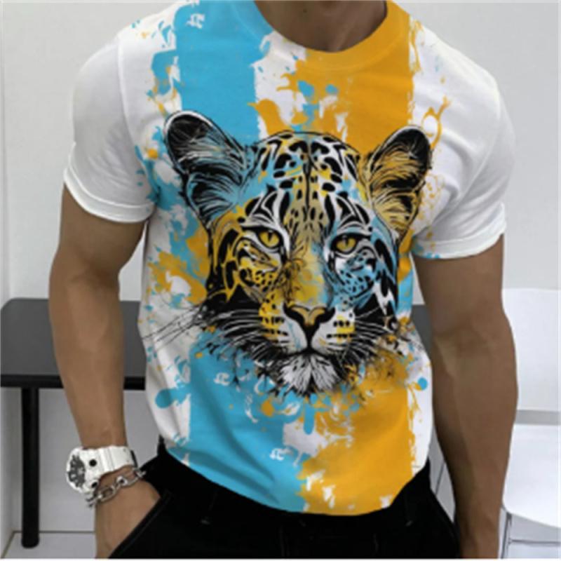 

Summer Men s Dressing Up Style Outdoor Quick Drying T-shirt, High Street Style 3D Printed Beast Pattern T-shirt, Party T-shirt