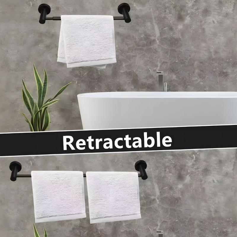 Stainless Steel Towel Rings Robe Hook Toilet Paper Holder Adhesive Towel Rack for Modern Bathrooms Easy to Install