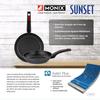 MONIX Sunset | Set aus 3 Pfannen 18-22-26 cm aus geschmiedetem Aluminium, antihaftbeschichtet, Bakelitgriff, für alle Herdarten einschließlich Induktion