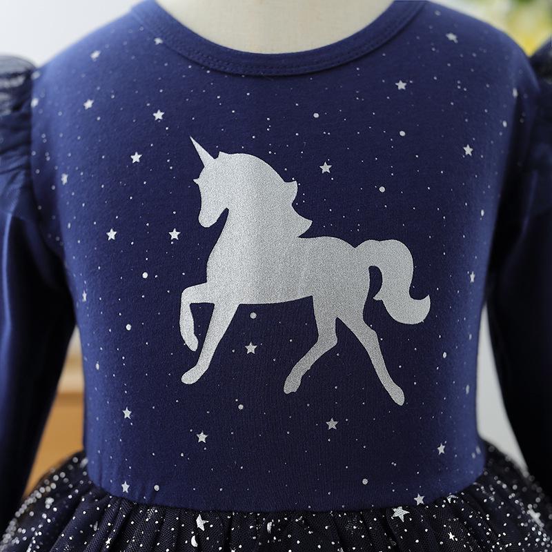 Girls' Long-Sleeve Cotton Princess Dress – Fashionable Autumn/Winter Style for Kids