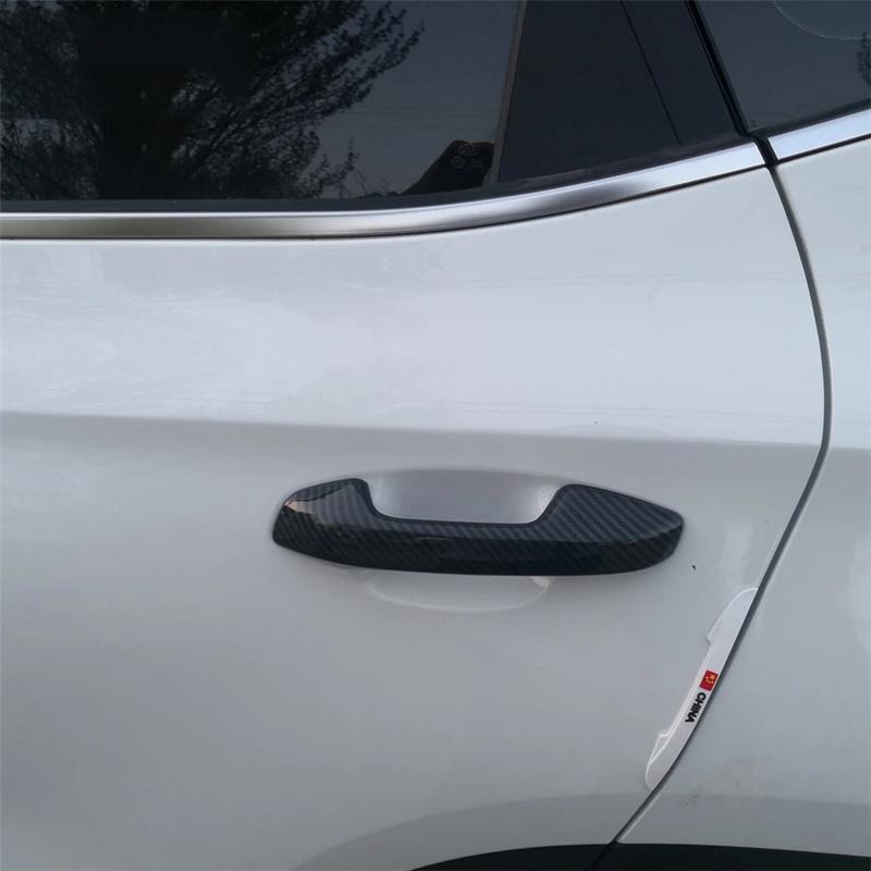 LHD ! Outside Door Handle Bowl Frame Cover Trim For Kia Cerato Forte K3 - 2024 Carbon Fiber / Chrome Exterior Accessories