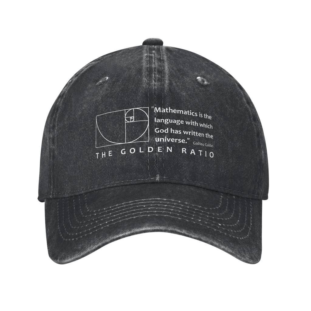 Golden Ratio Fibonacci Spiral Geometry Unisex Baseball Caps Geek Math Distressed Washed Caps Hat Outdoor All Season Snapback Cap
