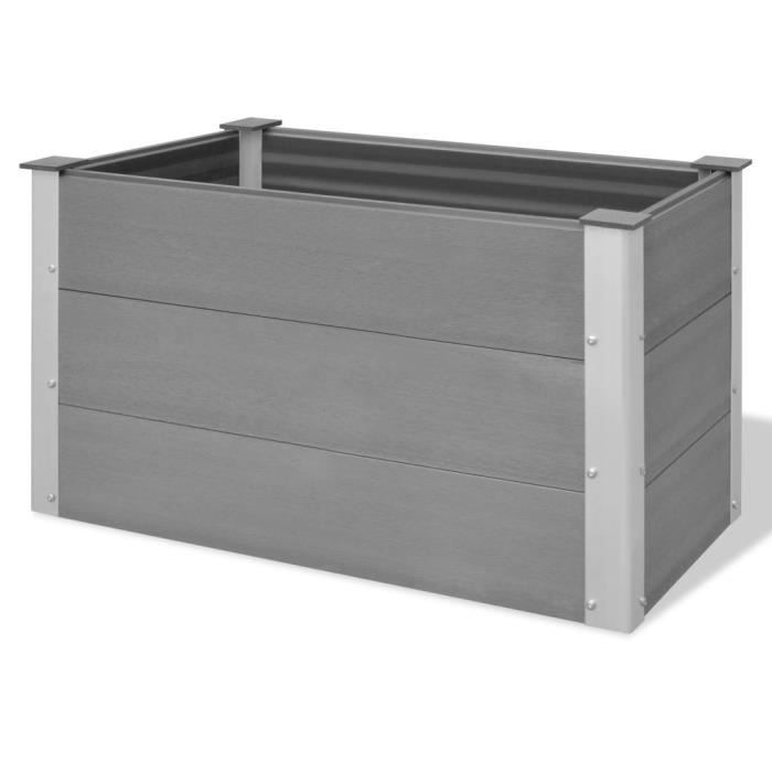 Jardinière - Non spécifié - 100 x 50 x 54 cm - Gris - Composite bois-plastique - Rectangulaire