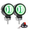 Ygmylandbb Motocyklowe LEDowe Światła Przeciwmgielne z Zielonymi Pierścieniami Przełącznika DRL LED do Motocykli, Reflektory, Światła, Reflektory Punktowe,