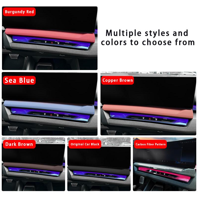 ABS Carbon Fiber Car Center Control Navigation Screen Lower Trim Strip Decorative Panel Cover For BMW 5 Series G60 2024-2025