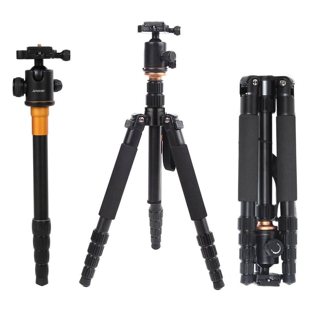 Foldable Portable Extendable Aluminium Alloy Tripod Unipod Monopod with Ball Head for Canon Nikon Sony DSLR Camera