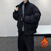 Men's American-Style Cotton Padded Bomber Jacket - High-End Stand Collar Winter Silhouette