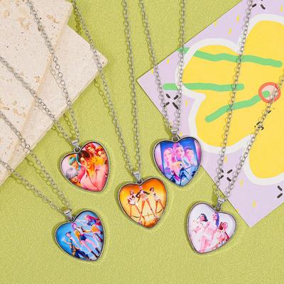 Korea Pop Naszyjnik Serce Anime Film Biżuteria Prezent dla Łowców Wisiorek Naszyjnik Nastolatki Chłopcy Dziewczyny