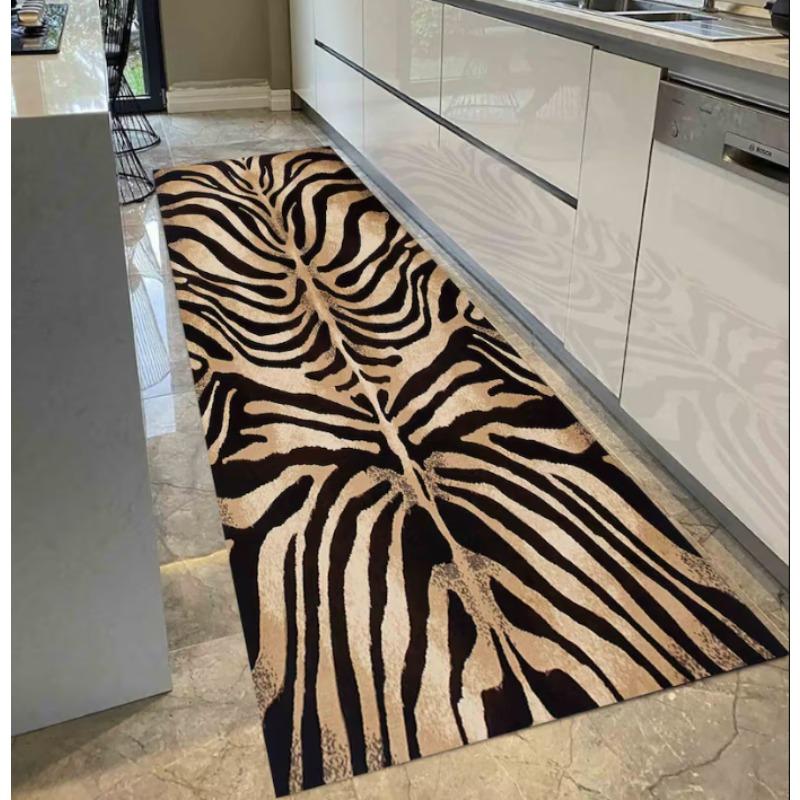 Leopard Print Runner Rug AAnimal Fur Texture Print Home Decor Mat Absorbent Non-Slip Hallway Autumn Winter Decor Carpet