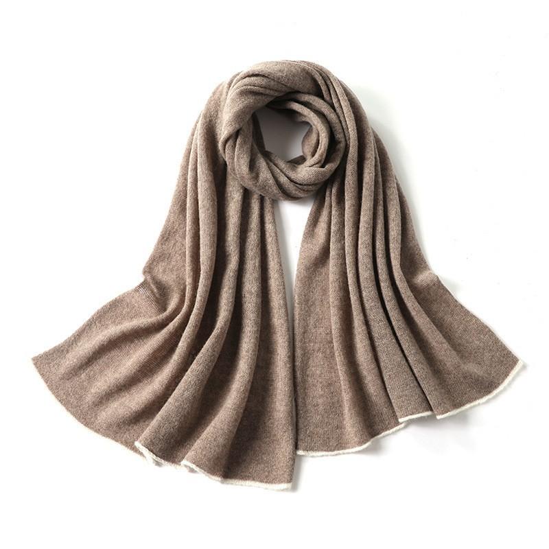 

Осень и Зима 100% Кашемировый Шарф Женский 2025 Новый Однотонный Универсальный Кашемировый Большой Платок Модная Леди 180cm
