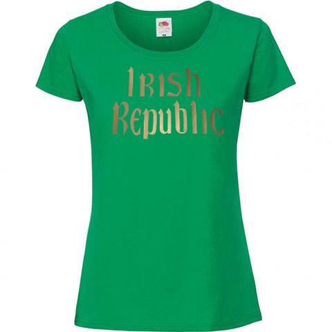 Ladies Green Irish Republic Ireland Independent State TShirt 2XL